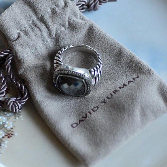 David Yurman Black Orchid (Hematite) & Diamonds Sterling Silver Ring